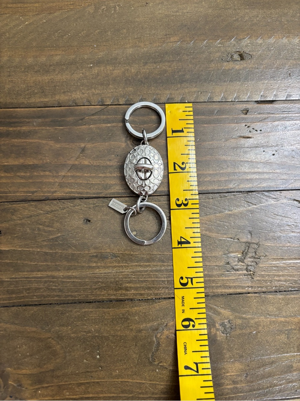 Coach Signature Turnlock Valet Key Chain Bag Charm - Picture 4 of 4